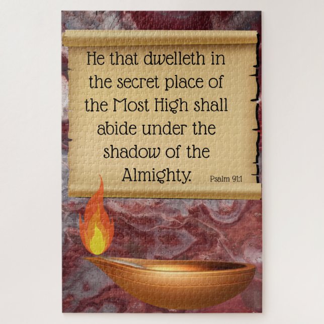 Psalm 91:1  jigsaw puzzle (Vertical)