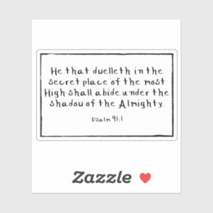 Psalm 91:1 Rectangle Custom-Cut Vinyl Stickers