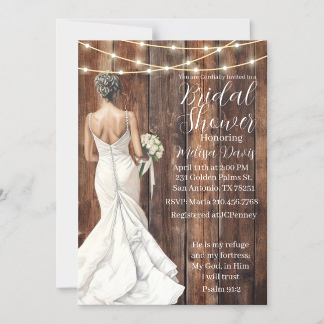 Psalm 91:2 Bridal Shower Invitation (Front)