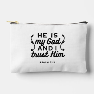 Psalm 91:2 – Trust in God Christian Bible Verse Accessory Pouch