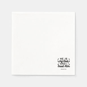 Psalm 91:2 – Trust in God Christian Bible Verse Napkin