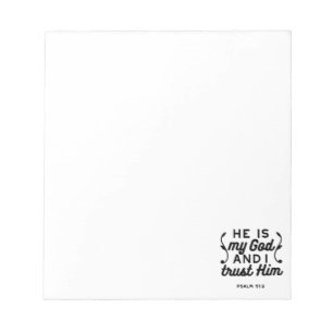 Psalm 91:2 – Trust in God Christian Bible Verse Notepad