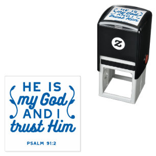 Psalm 91:2 – Trust in God Christian Bible Verse Self-inking Stamp