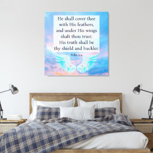 Psalm 91:4 canvas print