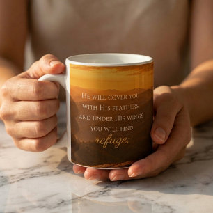 Psalm 91:4 Christian Encouragement  Coffee Mug