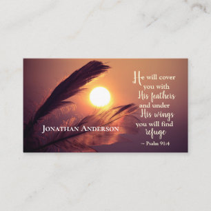 Psalm 91:4 He will cover you with His Feathers Business Card