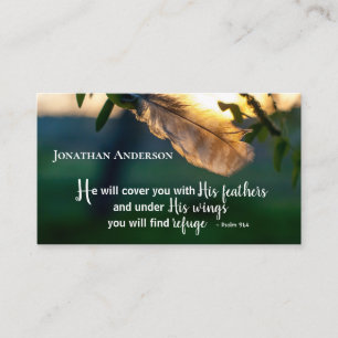 Psalm 91:4 He will cover you with His Feathers Business Card