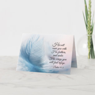 Psalm 91:4 He will cover you with His Feathers Card