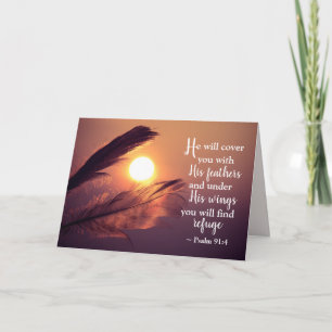 Psalm 91:4 He will cover you with His Feathers Card