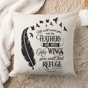 Psalm 91:4 Inspirational  Cushion