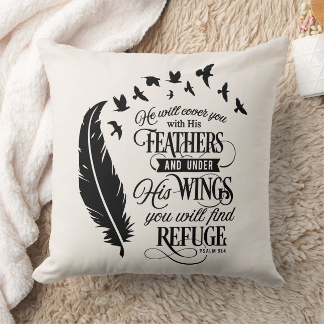 Psalm 91:4 Inspirational  Cushion (Blanket)