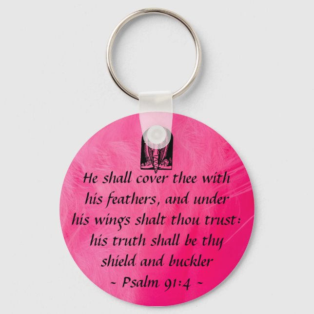 Psalm 91:4  keycahin key ring (Front)
