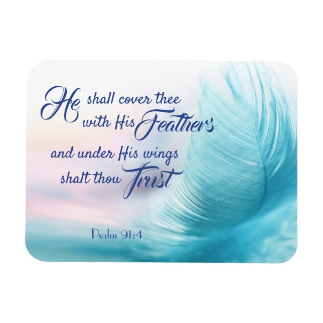 Psalm 91:4 King James Magnet (Horizontal)
