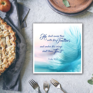 Psalm 91:4 Postcard - Kings James Version Napkin