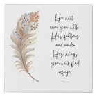 Psalm 91:4 | Scripture Wall Art | White Canvas