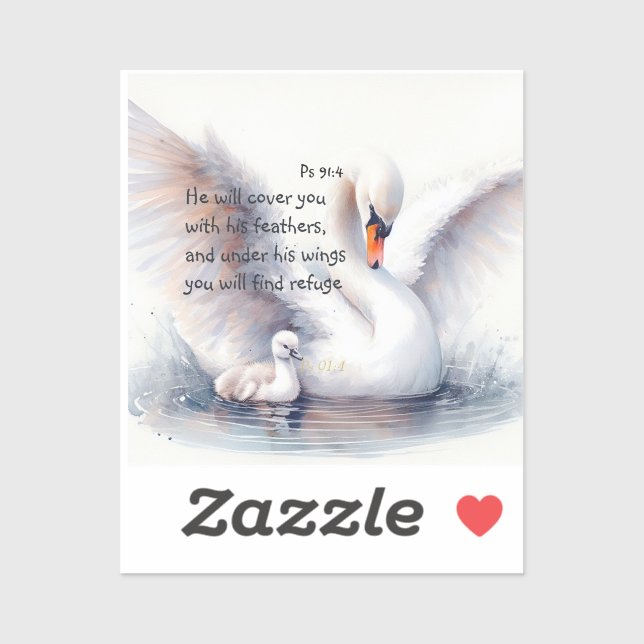 Psalm 91:4 Wings God's protection Bible Scripture (Sheet)