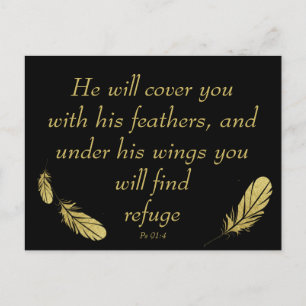 Psalm 91:4 Wings God's protection Bible Scripture  Postcard