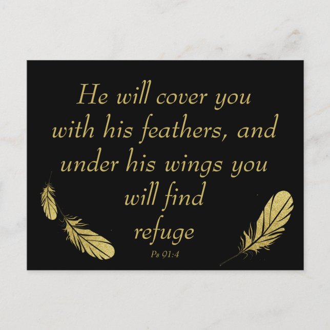 Psalm 91:4 Wings God's protection Bible Scripture  Postcard (Front)