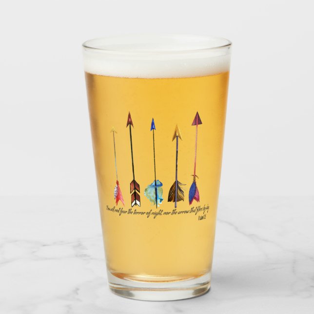 Psalm 91 Arrow Glass (Front Filled)
