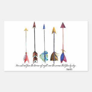 Psalm 91 Arrow Rectangular Sticker