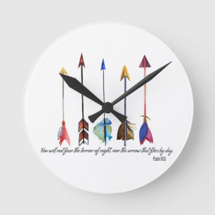 Psalm 91 Arrow Round Clock