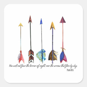 Psalm 91 Arrow Square Sticker