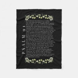 Psalm 91 Beautiful Eucalyptus Leaves  Fleece Blanket