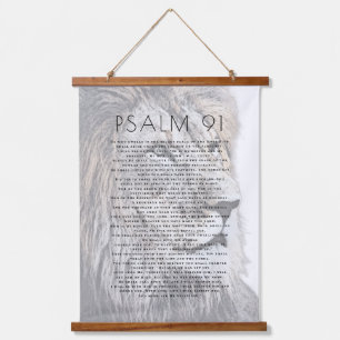 Psalm 91 Bible Art Lion Head Christian Wood Hanging Tapestry