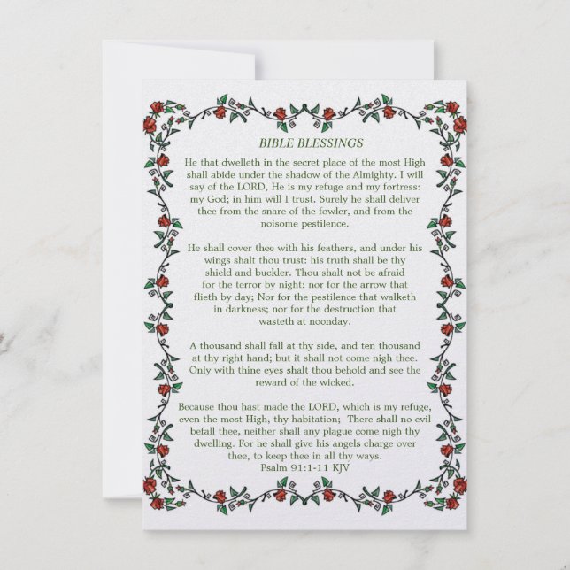 Psalm 91 Bible Blessings Card (Front)
