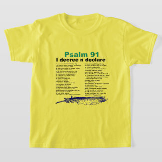 Psalm 91 Bible Scripture Girls Christian T-shirt