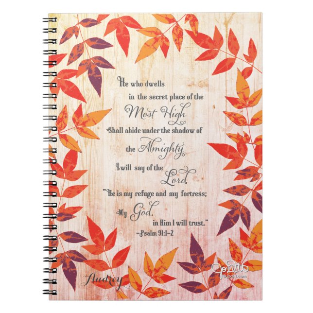 Psalm 91 Bible Verse Personalised Prayer Journal (Front)