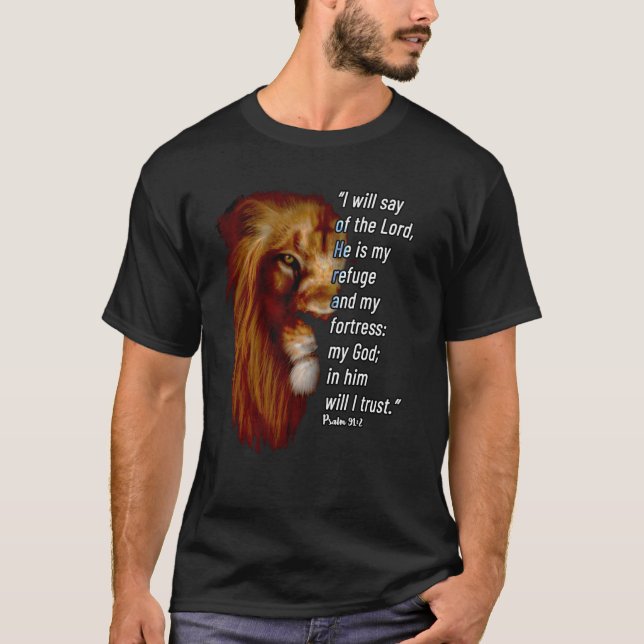 Psalm 91 Bible Verse T-Shirt (Front)