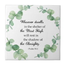 Psalm 91 Christian faith eucalyptus wreath Bible