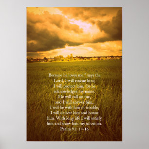 Psalm 91, Christian poster with dramatic fields