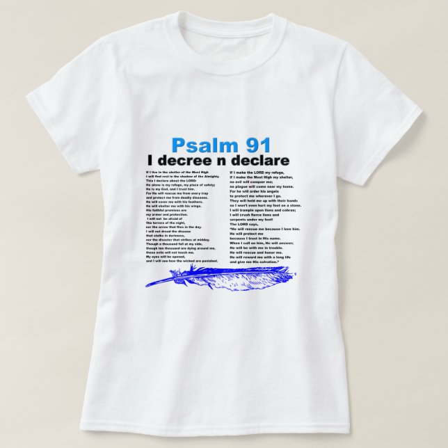 Psalm 91 Christian T-shirt (Design Front)