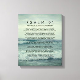 Psalm 91 Coastal Ocean Beach Waves Canvas Print
