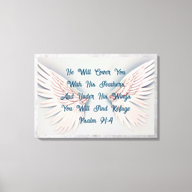 Psalm 91 Encouragement Wrapped Canvas (Front)