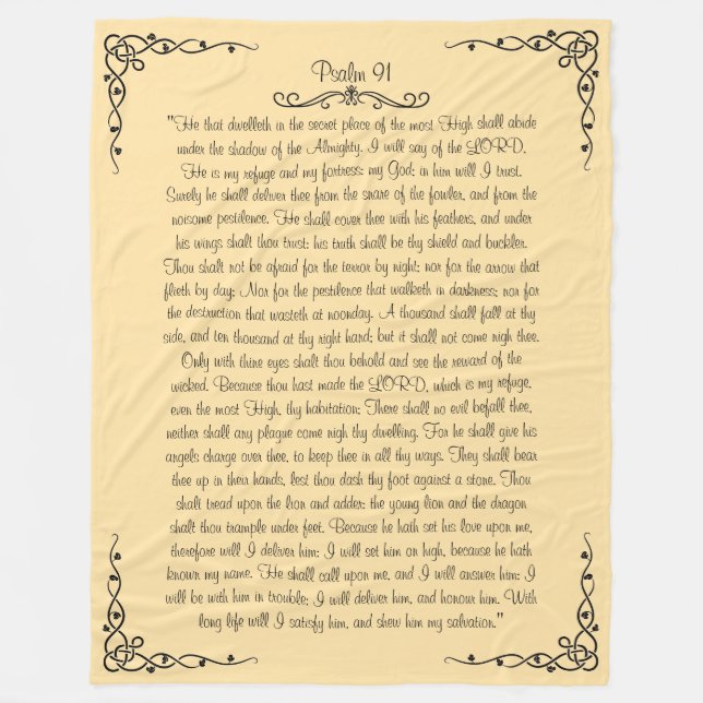 Psalm 91 Fleece Blanket (Front)