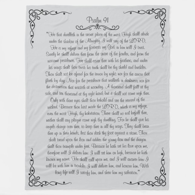 Psalm 91 Fleece Blanket (Front)