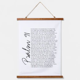  Psalm 91 Font Bible Verses Wood Scroll  Hanging Tapestry