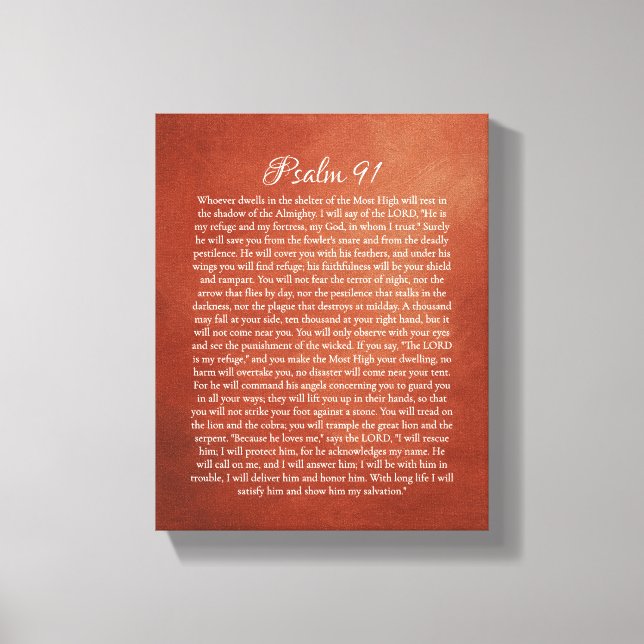 Psalm 91 for Protection Canvas Print (Front)