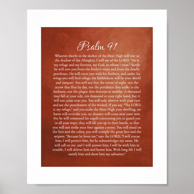 Psalm 91 for Protection Poster (Front)