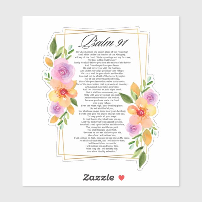 Psalm 91 Geometric Frame Floral (Sheet)