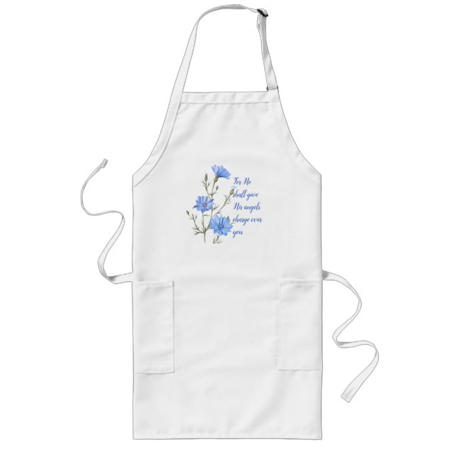 Psalm 91  He Shall Give His Angels Inspirational Long Apron (Front)