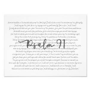 Psalm 91 Home Decor Script Lettering Scripture Photo Print