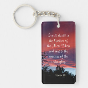 Psalm 91 I will dwell in the secret place, Custom Key Ring