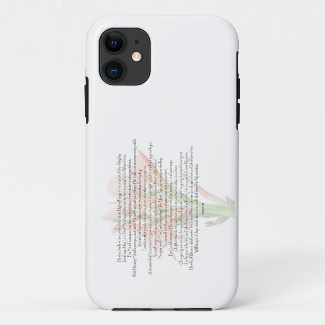 Psalm 91 Lily Flower My God is Whom I trust Case-Mate iPhone Case (Back)