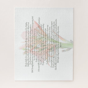 Psalm 91 Lily Flower My God is Whom I trust Jigsaw Puzzle
