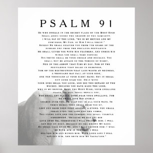 Psalm 91 Lion Christian Bible Verse Art  Poster