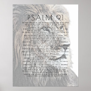  Psalm 91 Lion Head Christian Poster
